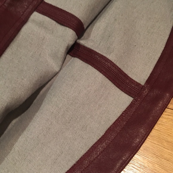 VEGAN LEATHER BURGUNDY SKIRT SOFT LINING - Picture 7 of 15